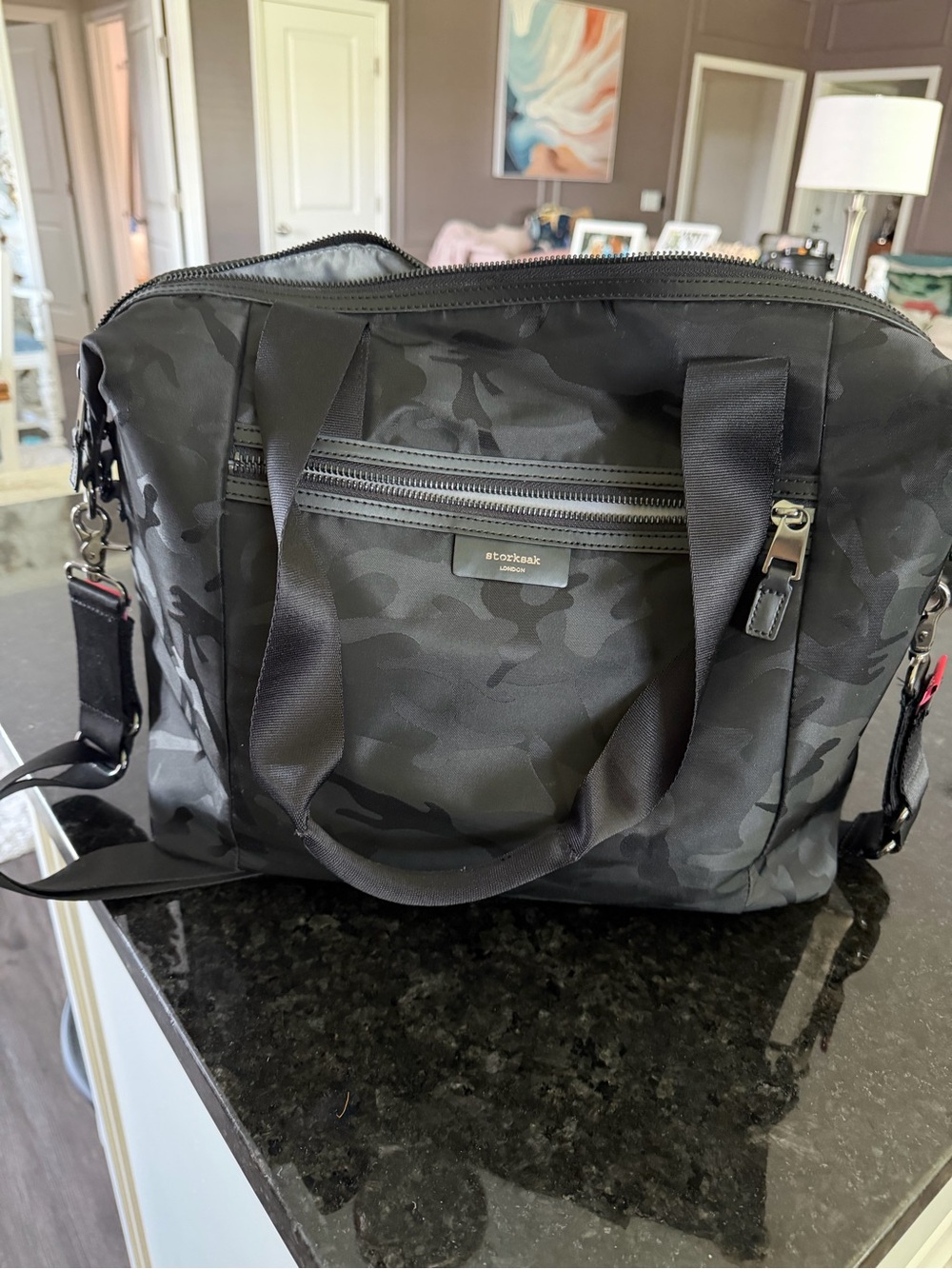 Storksak Black Camo Duffel Bag